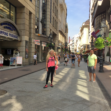 Edina Kinga Agoston at the Vaci Street in Budapest, Hungary